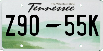 TN license plate Z9055K