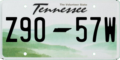 TN license plate Z9057W