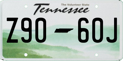 TN license plate Z9060J
