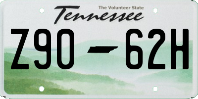 TN license plate Z9062H