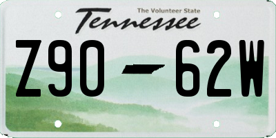 TN license plate Z9062W