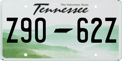 TN license plate Z9062Z