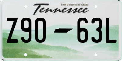 TN license plate Z9063L