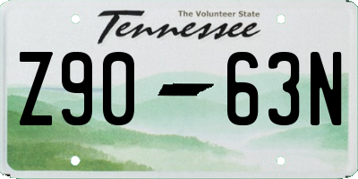 TN license plate Z9063N