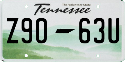TN license plate Z9063U