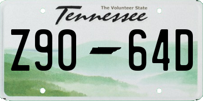 TN license plate Z9064D