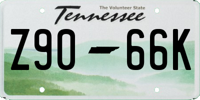 TN license plate Z9066K