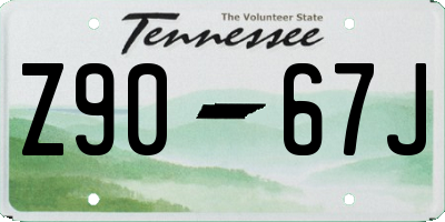 TN license plate Z9067J