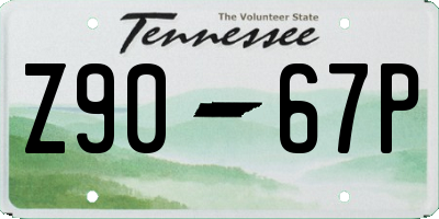 TN license plate Z9067P