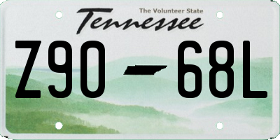 TN license plate Z9068L
