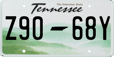 TN license plate Z9068Y