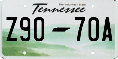 TN license plate Z9070A
