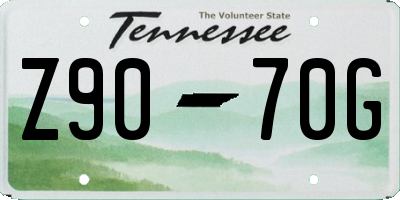 TN license plate Z9070G