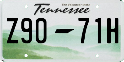 TN license plate Z9071H