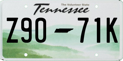TN license plate Z9071K