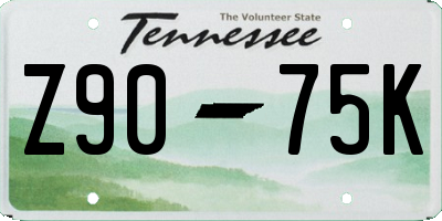 TN license plate Z9075K