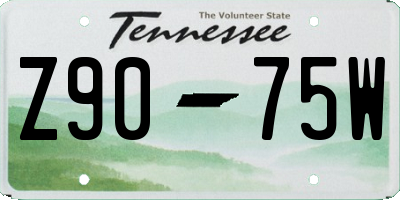 TN license plate Z9075W