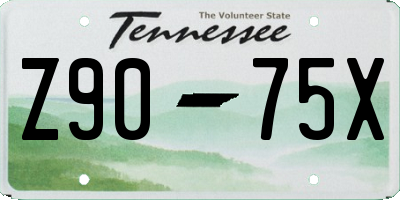 TN license plate Z9075X