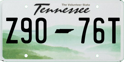 TN license plate Z9076T