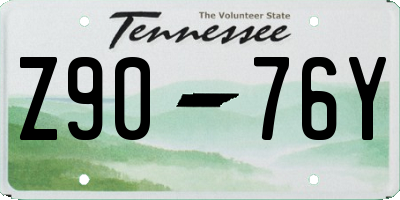 TN license plate Z9076Y