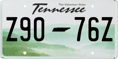 TN license plate Z9076Z