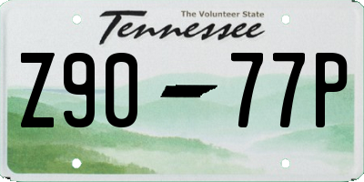 TN license plate Z9077P