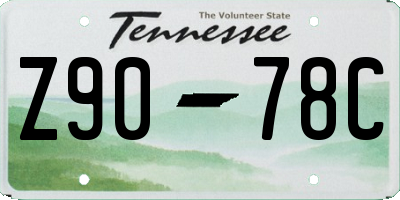TN license plate Z9078C