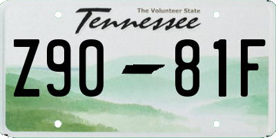 TN license plate Z9081F