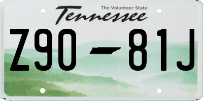 TN license plate Z9081J