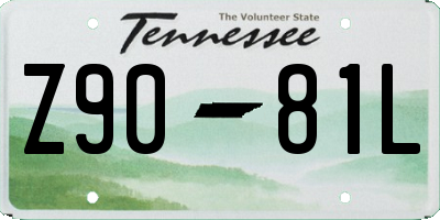 TN license plate Z9081L