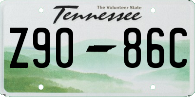 TN license plate Z9086C