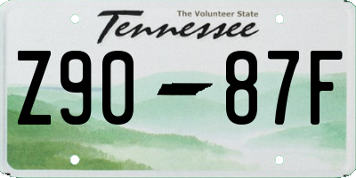 TN license plate Z9087F