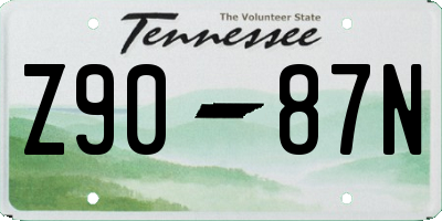 TN license plate Z9087N