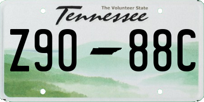 TN license plate Z9088C