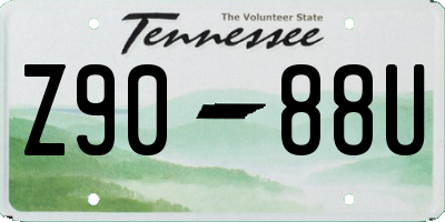 TN license plate Z9088U