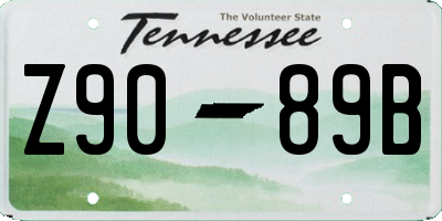 TN license plate Z9089B