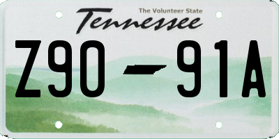 TN license plate Z9091A