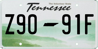 TN license plate Z9091F