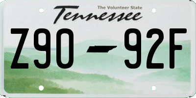 TN license plate Z9092F