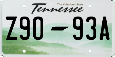 TN license plate Z9093A