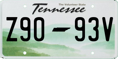 TN license plate Z9093V