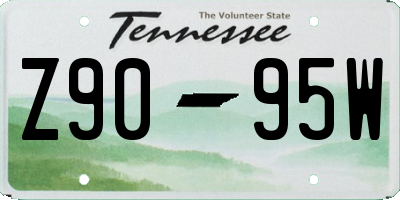 TN license plate Z9095W