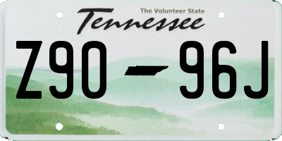 TN license plate Z9096J