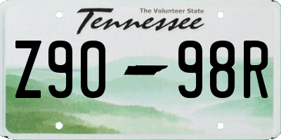 TN license plate Z9098R