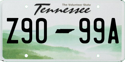 TN license plate Z9099A