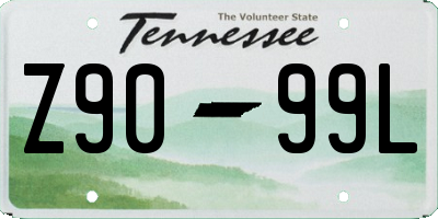 TN license plate Z9099L