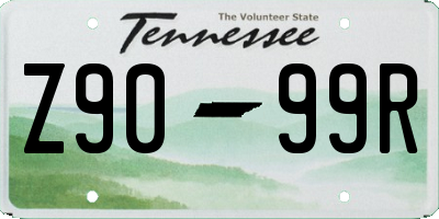 TN license plate Z9099R