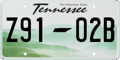 TN license plate Z9102B