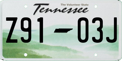 TN license plate Z9103J