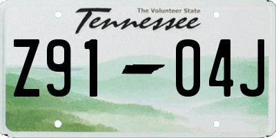 TN license plate Z9104J